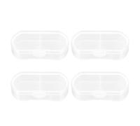 Toyvian Boîte à Pilules de Poche 4 Pièces à 2 Compartiments en Plastique Transparent Blanc, Étui de Voyage Léger et Étanche, Organisateur Compact pour Pilules et Vitamines, Usage