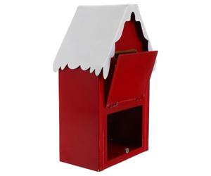 Toyvian Boîte aux Lettres du Père Noël Vintage en Fer Rouge Décor