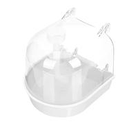 Toyvian Boîte De Bain pour Perroquet Et Petit Oiseau│Plastique Blanc│Taille Compacte│Usage en Cage Ou Volière│Accessoire Bain pour Oiseaux Domestiques