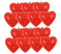 Toyvian Boîte de Cœur 14 Pièces 65x63x37 Mm en Plastique Transparent, Boules Décoratives à Remplir pour DIY, Décoration Suspendue Saint-Valentin, Mariage, Fête, Présent Garçon et Filles