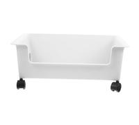 Toyvian Boîte de Rangement à roulettes Robuste pour Organisateur Mobile pour Bureau Dortoir et École Facile à Déplacer et Blanc Camélia Petit Modèle