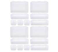 Toyvian Boîte de Rangement Cosmétique Modulable 16 Pcs, Organisateur de Maquillage en Plastique Blanc 24x16x9 Cm, Compartiments Ajustables pour Tiroir, Rangement Multifonction Bureau