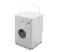 Toyvian Boîte de Rangement en Fer Blanc pour Capsules et Poudre de Lessive, Compartiment D'organisation Portable, Design Élégant de Machine à Laver pour Décoration Buanderie