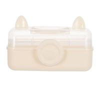 Toyvian Boîte de Rangement Médicale Familiale Grosse Capacité avec 3 Niveaux, Plastique Blanc, Poignée, Compartiments Ajustables et Couvercle Sécurisé, Gestion des Remède à Domicile