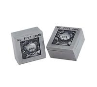 Toyvian Boîte de Rangement Métallique pour Dents de Lait et Cheveux Bébé, Petite Boîte à Trésors Gravure Dessin Animé, Présent Commémoratif pour Garçon et Fille, Coffret Souvenir