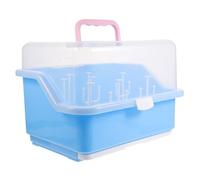 Toyvian Boîte De Rangement Pour Bouteilles Organiseur De Bouteilles Égouttoir Support De Produits En Plastique Pp Portable Et Anti-poussière Poignée Couleur
