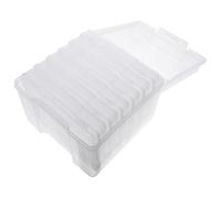 Toyvian Boîte de Rangement pour Photos 5x7 Pouces en Plastique Transparent avec Séparateurs Amovibles, Ensemble 6 Pièces pour Cartes de Vœux, Scrapbooking et Loisirs Créatifs, Organiseurs