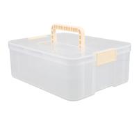 Toyvian Boîte de Rangement Transparente avec Poignée pour Cosmétiques et Remède, Plastique Solide, Design Pratique pour Salle de Bain ou Bureau