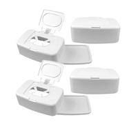 Toyvian Boîte Distributeur de Lingettes Portable Minimaliste 4 Pièces en Plastique Blanc Grosse Capacité pour Salle de Bain Chambre Salon Polyvalente