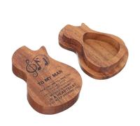 Toyvian Boîte plectre Choix de Guitare Papa Étui du Porte- de Guitare Hauts de Choix de Guitare médiators Parties de Guitare Support de Stockage Organisateur de Stockage Bois Black