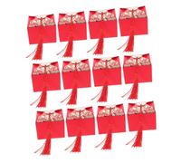 Toyvian Boîtes à Bonbons Mariage Papier Rouge Milieu de Gamme avec Pompons Coffret Présent 12 Pièces Boîte Dragées Chinoise Élégante pour Fêtes et Emballage Mariage Traditionnel