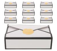 Toyvian Boîtes à Bonbons Vintage en Papier Épais 16 Pièces Style Enveloppe Imprimé Roses Couleur Blanche Bord Noir Boîte Présent Mariage pour Friandises et Biscuits Emballage Présent