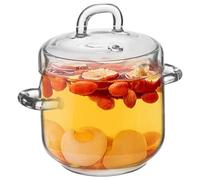 Toyvian Bol à Ragoût Verre Résistant Haute Température avec Couvercle Mijoteuse Double Poignée pour Cuisine et Restaurant Récipient pour Soupe et Nid Oiseau Comestible