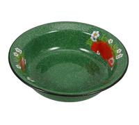 Toyvian Bol à Soupe en Émail Épais 22 Cm Bol Vintage Vert Blanc à Pois Saladier Rétro pour Soupe la Cuisine et Conservation Récipient Alimentaire Pratique