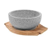 Toyvian Bol Bibimbap en Pierre Non Revêtue 16 CM Plateau en Bois pour Repas Coréens Traditionnels Chez Soi
