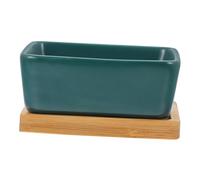 Toyvian Bol Céramique pour Animaux avec Plateau Bol Carré Antidébordement pour Chat et Petit Chien Support Alimentaire Surélevé et Antidérapant Accessoire de Nutrition Pratique