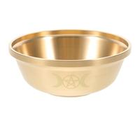 Toyvian Bol d'Autel en Laiton 9 CM Bol Décoratif à Motifs Gravés pour Offrandes d'Eau Récipient Religieux et Décoration Spirituelle pour Temples et Contemplation