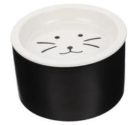 Toyvian Bol pour Animaux Céramique Haute Qualité Double Usage Nourriture et Eau Bol de Nourriture pour Chat et Chien et Facile à Nettoyer Noire pour Compagnie