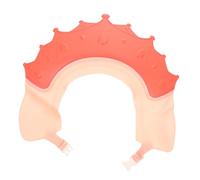 Toyvian Bonnet de Bain Garçon Fille Étanche Ajustable Forme de Couronne Casquette Lavage Cheveux Garçon Fille Anti-fuite pour Bain et Shampooing Protège Visage et Oreilles Rouge