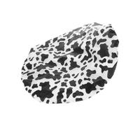 Toyvian Bonnet de Imperméable Noir et Blanc Imprimé Vache en Satin Doublure en Aluminium, Protège les Cheveux et Prévient L'électricité Statique pour Spa