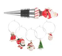 Toyvian Bouchons de Bouteille Vin Réutilisables Décoratifs Père Noël Lot de Bouchons de Liège pour Fête Accessoires Étanches et Faciles à Nettoyer Adaptés Aux Bouteilles de Vin et Autres