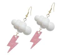 Toyvian Boucles D’oreilles Pendantes Nuage Et Éclair, Acrylique, Grandes Tailles, Femmes, Style Météo Décontracté, Bijoux Créatif Années 80, Lot