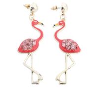 Toyvian Boucles D'oreilles Flamant Rose Pendantes en Métal Peint la Main Femme Soirée Élégante Couleur Aléatoire