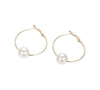 Toyvian Boucles D'oreilles pour Femmes Chic Grandes Perles Blanches, Style Moderne, pour Présents D'anniversaire ou Fêtes, 1 Paire Élégante et Raffinée