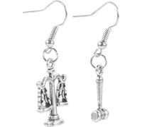 Toyvian Boucles Oreilles Pendantes Avocat Légères Inoxydable Design Justice et Marteau Cadeau Étudiants Droit et Professionnels