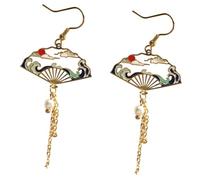 Toyvian Boucles Oreilles Pendantes Éventail Géométriques Alliage pour Filles Adolescentes Design Ethnique Cadeau pour Femmes et Demoiselles Honneur