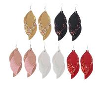 Toyvian Boucles Oreilles Pendantes Femme Cuir Pailleté Rose Bijoux Oreille pour Soirée et Usage Quotidien