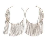 Toyvian Boucles Oreilles Rondes Scintillantes Pendantes à Pompons Bijoux Pour Mariées Et Robes De Bal