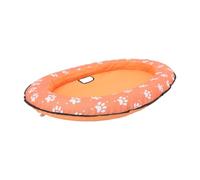 Toyvian Bouée Gonflable pour Chien de Piscine, PVC Antidérapant Orange | Chambres D’air Épaissies à Double Couche, Bords Thermosoudés, Anneau Intégré et Sangle de Transport, pour Chiens Moyens