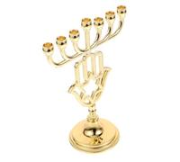Toyvian Bougeoir Branches Doré Alliage de Zinc pour Hanoukka Décorations Religieuses Juives Porte-Bougies Élégant pour Fêtes Mariages et Réceptions