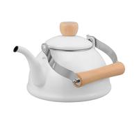 Toyvian Bouilloire en Émail Blanc 1,4l Compatible Plaques Électriques avec Distribution Uniforme Chaleur, Style Vintage Classique Cuisine Camping