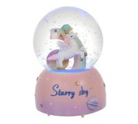 Toyvian Boule Cristal Licorne Musicale Veilleuse Décorative LED Romantique pour Chambre Bureau Cadeau Original