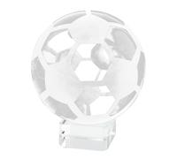Toyvian Boule de Football en Cristal Transparent Diamètre 8 Cm avec Support Carré, Décoration Sportive Élégante pour Événement Football, Souvenir de Match, Ornement de Présentation