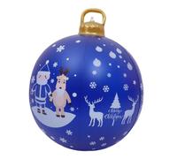 Toyvian Boule de Noël Gonflable PVC Bleu pour Jardin Extérieur Décoratif | Surface Imperméable, Impression Vive, Gonflage Rapide et Dégonflage Facile, Fête de Noël