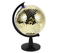 Toyvian Boule Disco en Plastique et Verre sur Pied, Boule à facettes réfléchissante avec Base Stable et Lourde, idéale pour la décoration des salles de Classe de géographie et de
