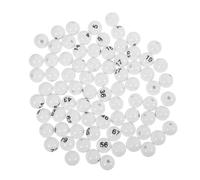Toyvian Boule Loto en Plastique Blanc, Lot de 75 Pièces Numérotées Résistantes à l'usure, Accessoires de Jeu pour Tirages et Célébrations