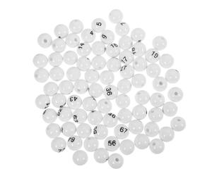 Toyvian Boules de Loterie Numérotées 75 Pièces Plastique Rigide Blanc pour Jeux de Bingo et Animation de Fête