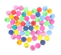 Toyvian Boules Numérotées en Plastique Multicolores pour Tirage Au Sort Et Tombola, Mini-balles Légères, Lot de 70 Pièces, Jeu De Loto Et Bingo, Événement Festif Et Activité Ludique