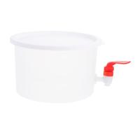 Toyvian Bouteille d'Eau Fraîche Ronde avec Robinet Blanc Pichet à Jus de Fruits Résistant à la Chaleur Carafe à Eau Froide Domestique pour Réfrigérateur et Boissons d'Été 3 L