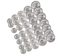 Toyvian Boutons Vintage Argentés 50 Pcs en Alliage Métal à Coudre Soi-même pour Vêtements, Costumes et Décorations Couture