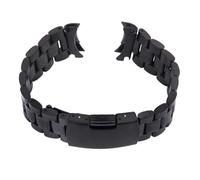 Toyvian Bracelet de Montre Noir 22mm en Acier Inoxydable à Maillons Pleins | Bracelets de Montres, Maillons Pleins à Bout Incurvé, Attache Rapide, Boucle Déployante à Bouton Poussoir
