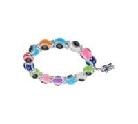 Toyvian Bracelet Femme Perles Rétro Œil Protecteur Style Élégant pour Femmes Design Main Symbolique avec Œil Protecteur Accessoire Léger et Facile à Porter Au Quotidien