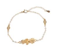 Toyvian Bracelet Feng Shui Wealth Chaîne Dorée pour Homme et Femme Symbole de Protection et Accessoire Quotidien Porte Fortune Style Élégant avec Verrou et Pendentif Aléatoire