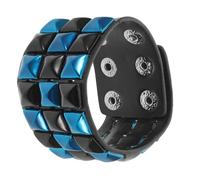 Toyvian Bracelet Punk Cuir Synthétique Clouté Rivets Large Manchette Gothique Ajustable pour Hommes et Femmes Accessoire Biker Rock pour Concerts et Fêtes Halloween
