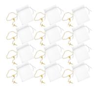 Toyvian Bracelets Chapelet Catholique Mini en Faux Or et Perles Blanches 7X9 CM Lot de 12 sets de Ensembles pour Baptême Communion et Présents Religieux Bracelets Prière Pleine Lune