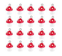 Toyvian Breloque Champignon en Résine Rouge, Lot de 30 Pièces | Charm Délicat à Forme Simple, Finition Soignée, pour Pendentif, Porte-clés et Créations DIY